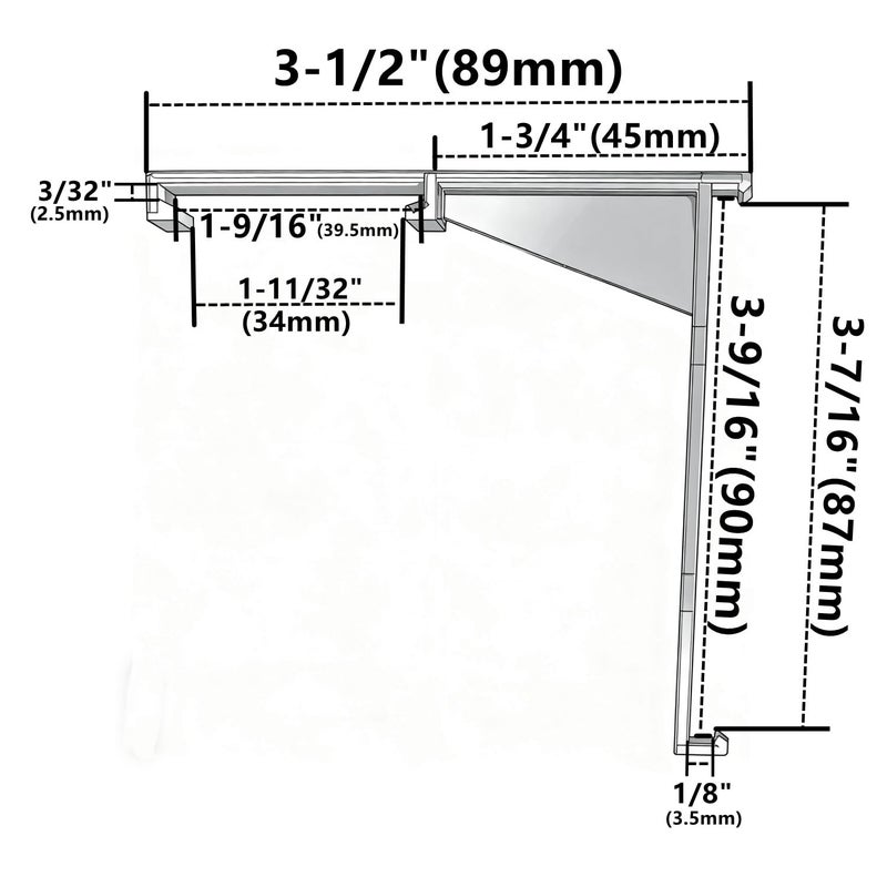 Cutelec 4pcs Valance Clips 3.5" Clear Vertical Blind Hidden Retainer Holder Installation Bracket with Built in Valance Outside Mount The headrail Size Measured 1.5"(38mm) in Top - Image 2